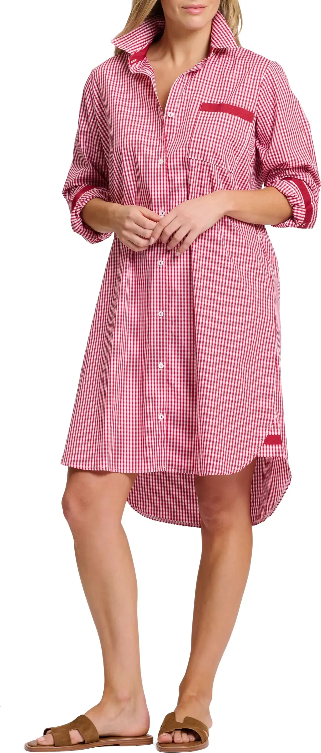 Winnie Gingham Cotton Shirtdress by SHIRTY