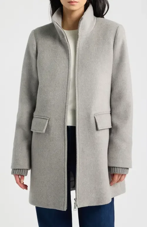 Stand Collar Wool & Cashmere Blend Coat by Vince