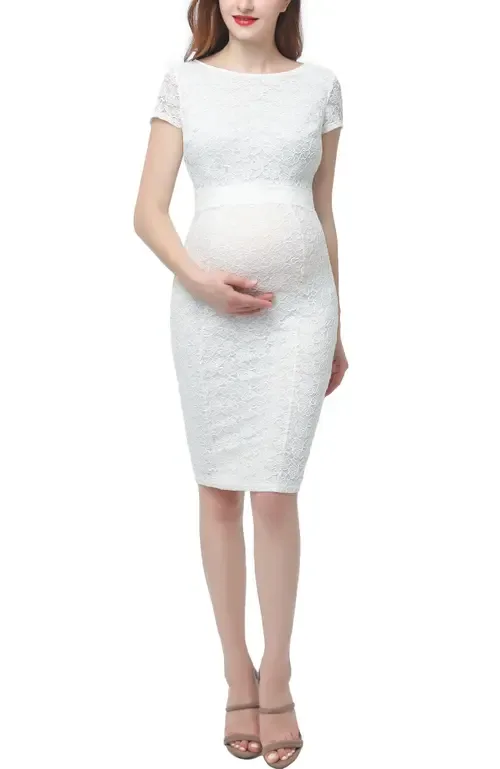 Lyanna Maternity Lace Sheath Dress by Kimi & Kai