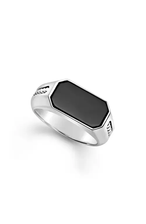 Anthem Onyx Signet Ring by LAGOS