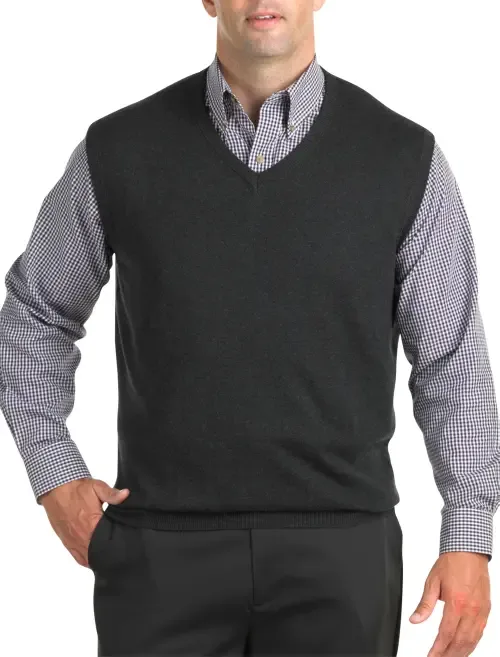 V-Neck Sweater Vest by Harbor Bay by DXL