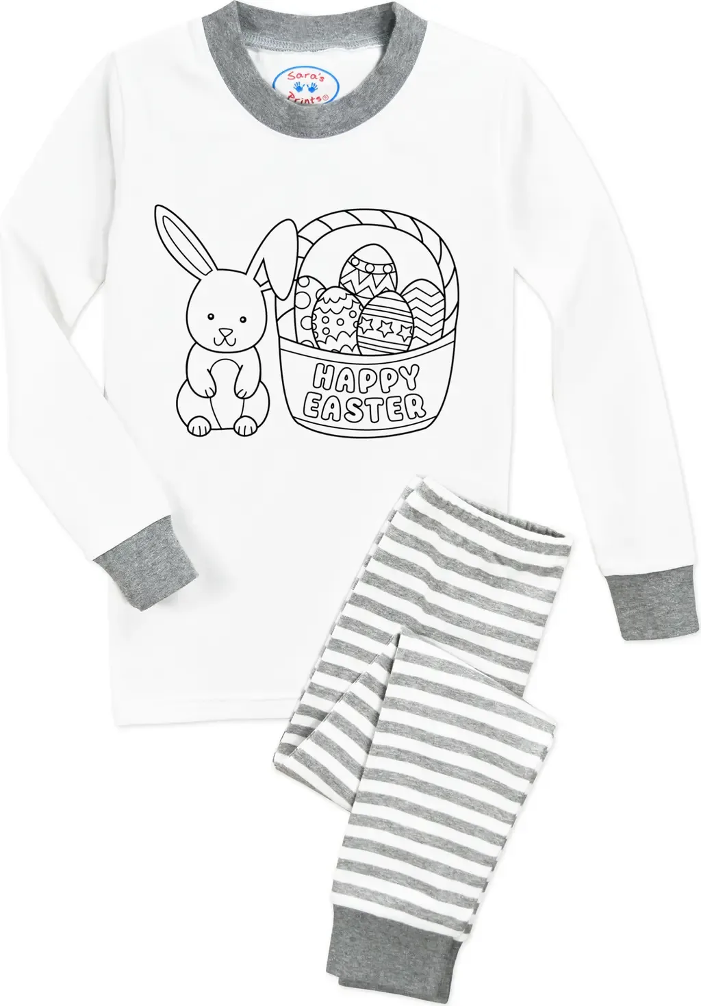 Color Me PJ Cotton Blend Fitted Pajamas with Fabric Marker Set by Sara's Prints