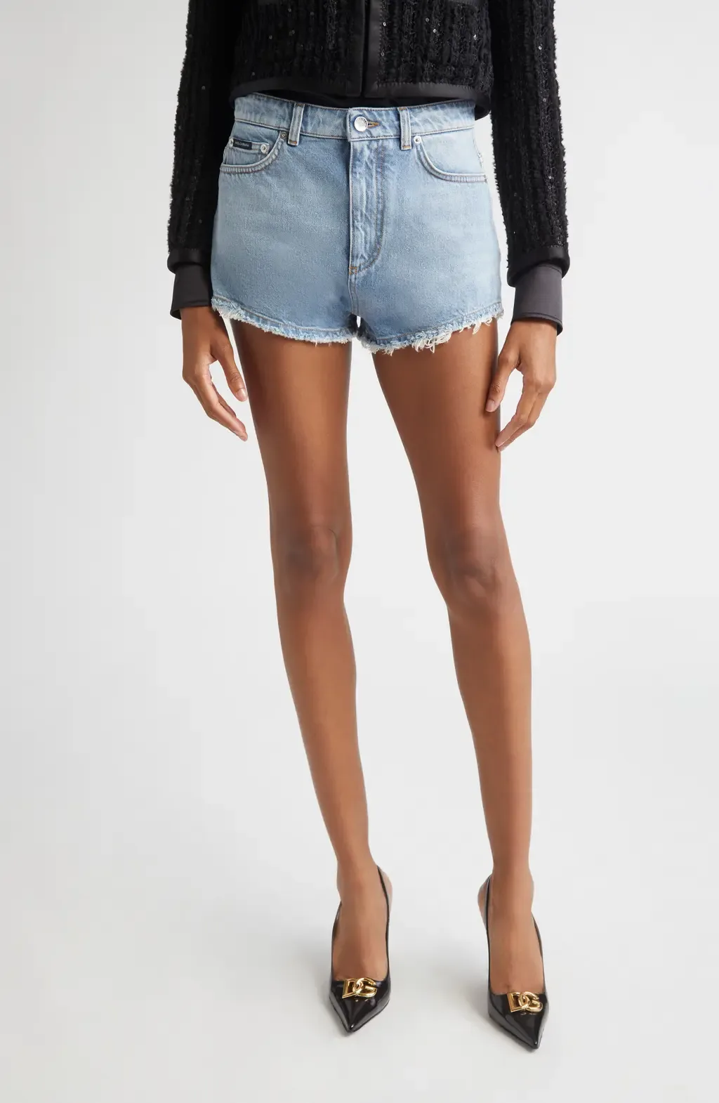 Frayed Hem Denim Shorts by Dolce&Gabbana