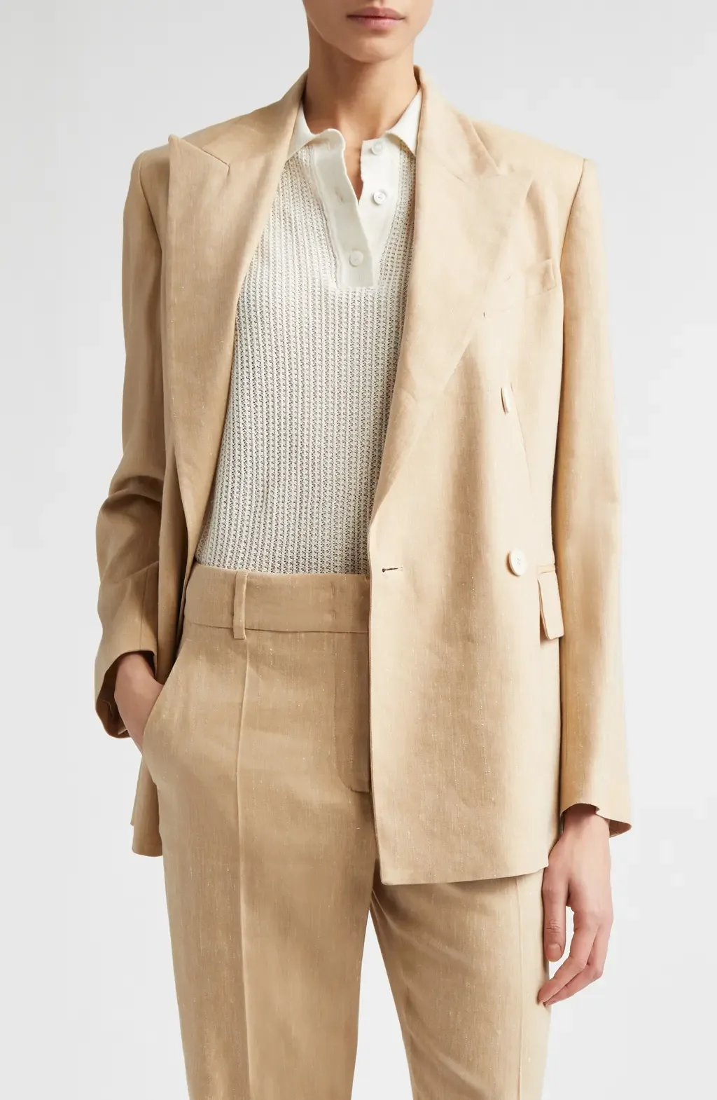 Double Breasted Linen & Wool Jacket by Eleventy