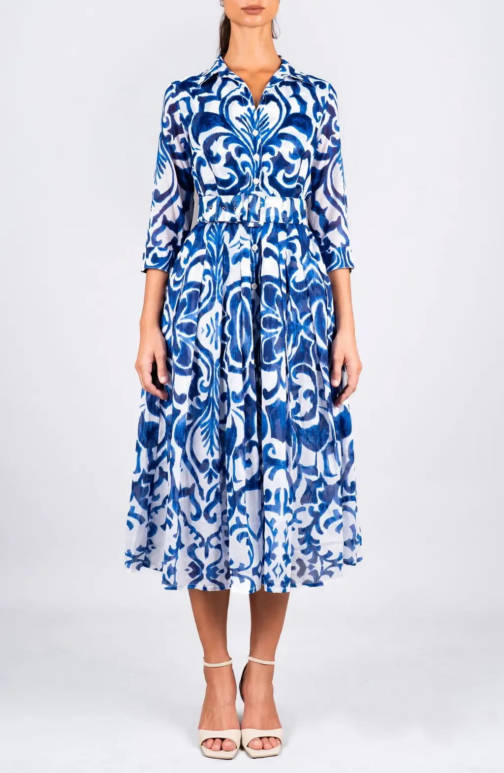 Maiolica Tile Midi Shirtdress by SAMANTHA SUNG