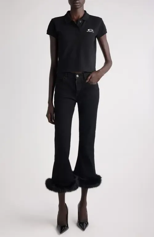 Logo Embroidered Cotton Piqué Polo by Balenciaga