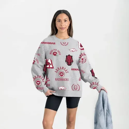 Arkansas Razorbacks Always on Repeat Fleece Sweatshirt by GAMEDAY COUTURE