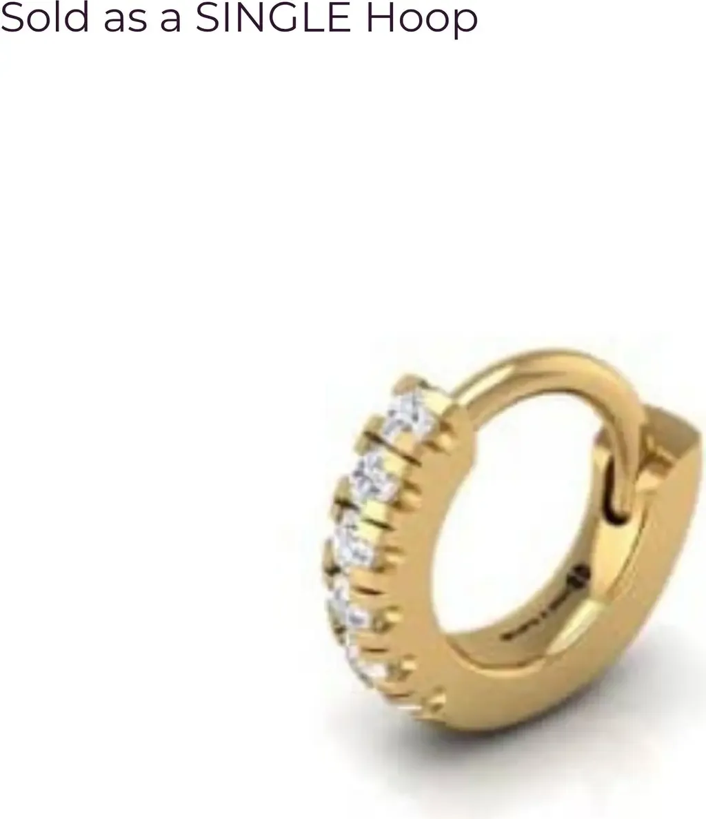 Pavé-All-Day Single Hoop by Seed2Stone