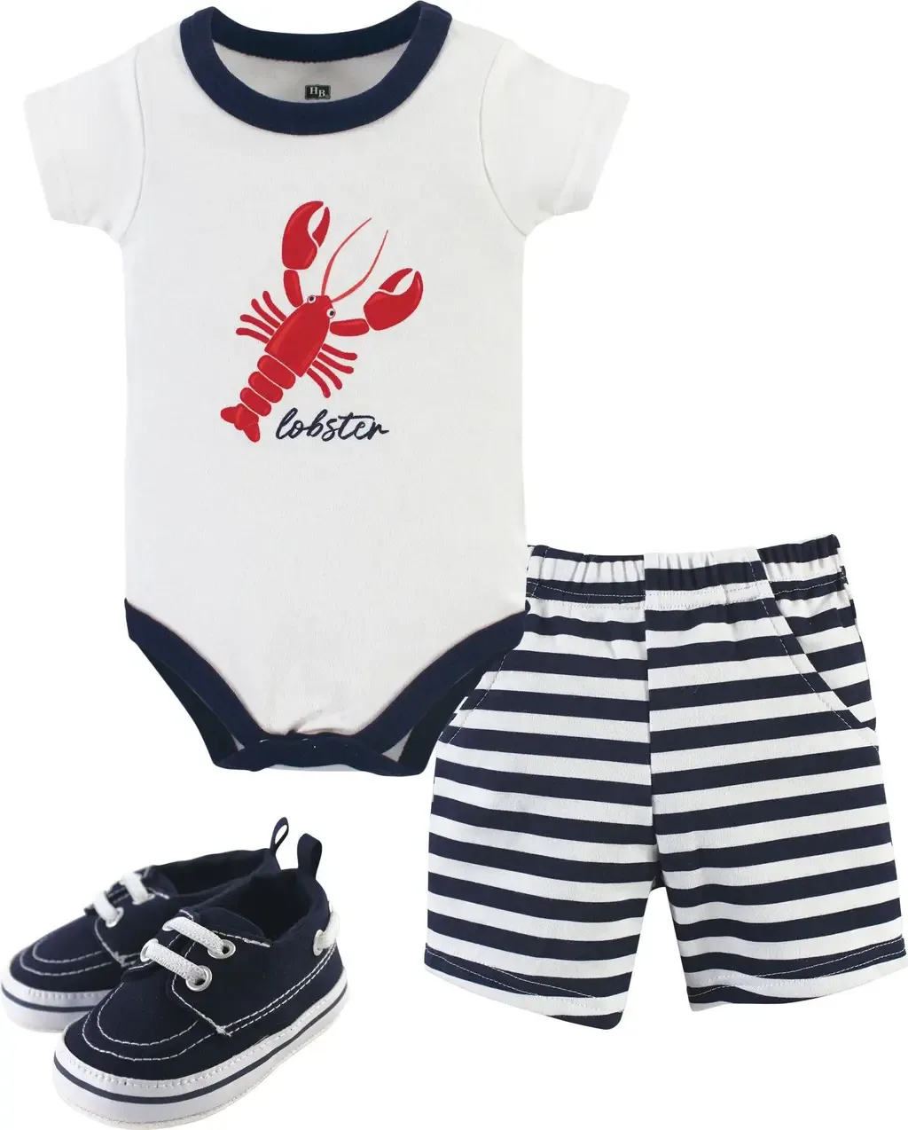 Cotton Bodysuit, Shorts and Shoe Set by Hudson Baby