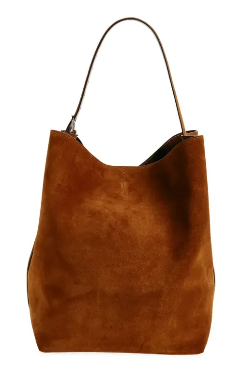 Belt Strap Suede Tote by TOTEME