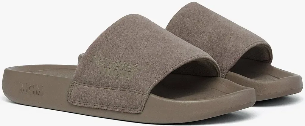 MCM x We the Best Ultrasuede Slides by MCM