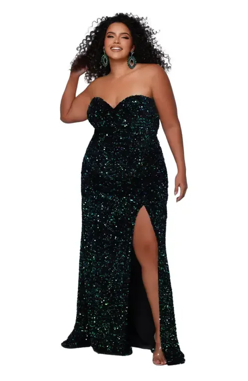 Sequin Velvet Fitted Formal by Sydney's Closet