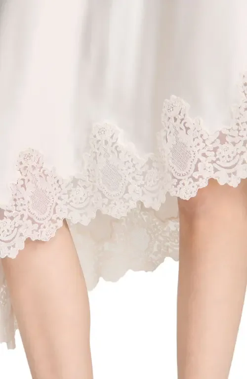 Asymmetrical Satin Skirt with Lace by SANDRO