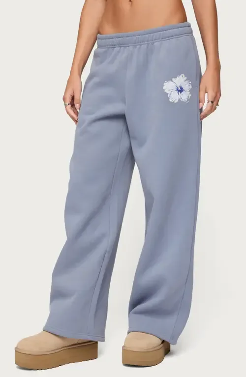 Tropical Bloom Wide Leg Sweatpants by EDIKTED