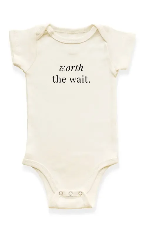 Worth the Wait Organic Cotton Baby Bodysuit by Tenth & Pine