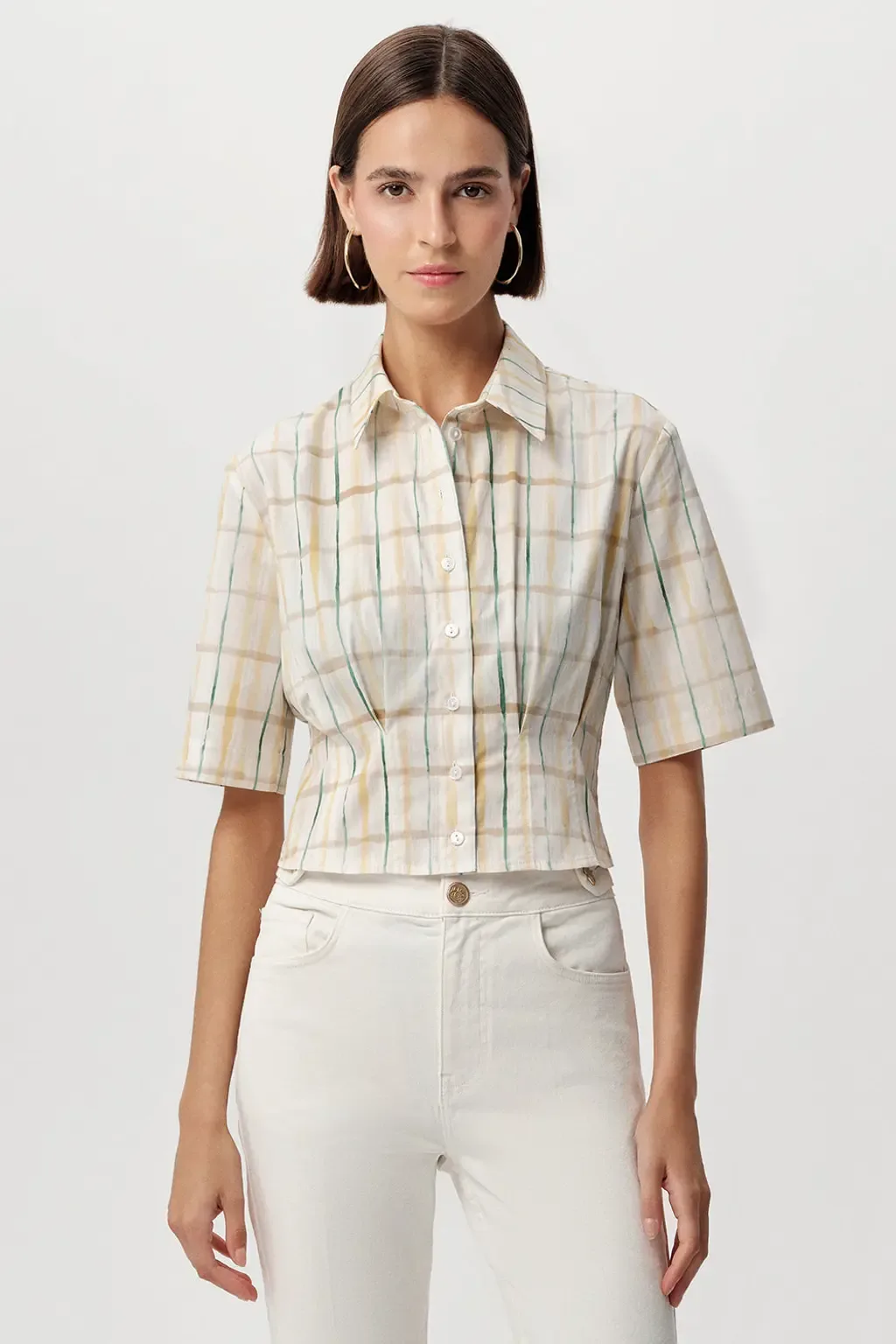 Alezae Short Sleeve Crop Shirt by Exquise
