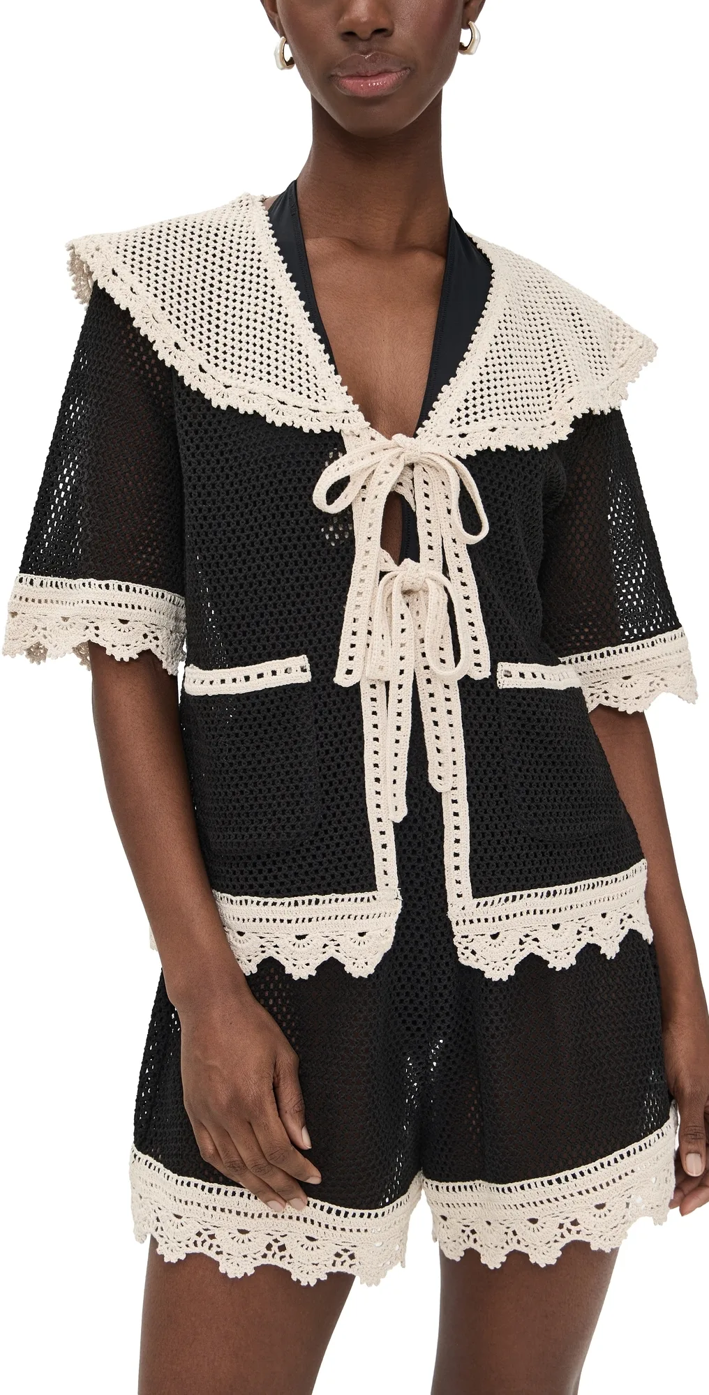 Kendall Crochet Tie Front Top