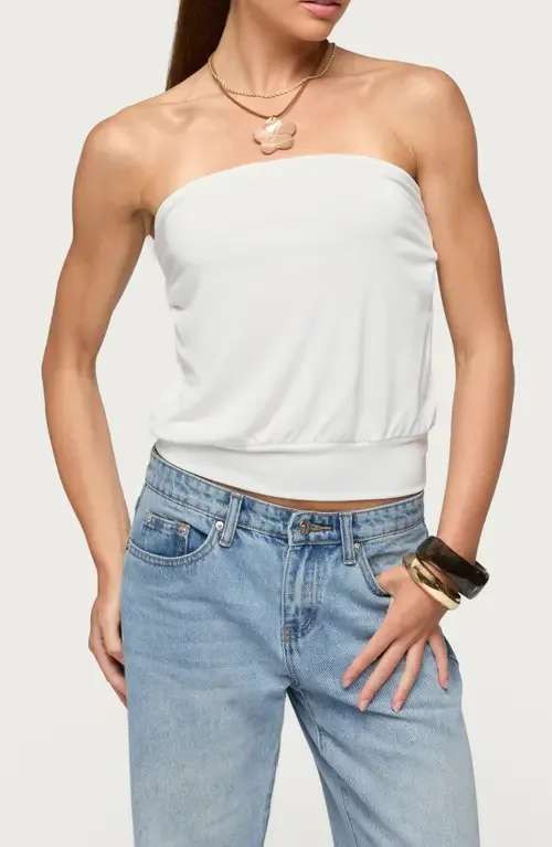 Lanah Strapless Back Cutout Top by EDIKTED