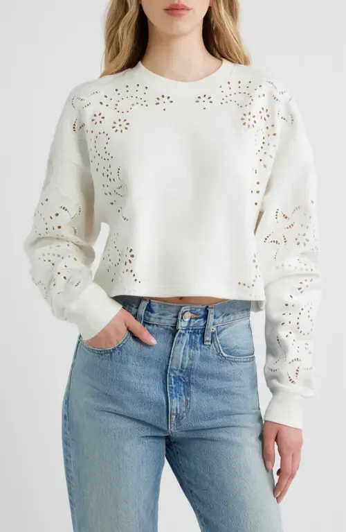 Lalo Eyelet Sweatshirt by LoveShackFancy