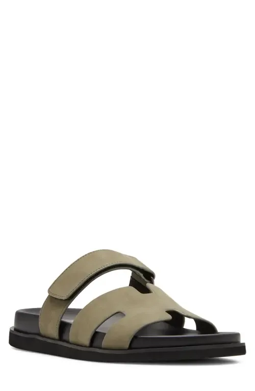 Maiven Slide Sandal in Olive Suede by Steve Madden