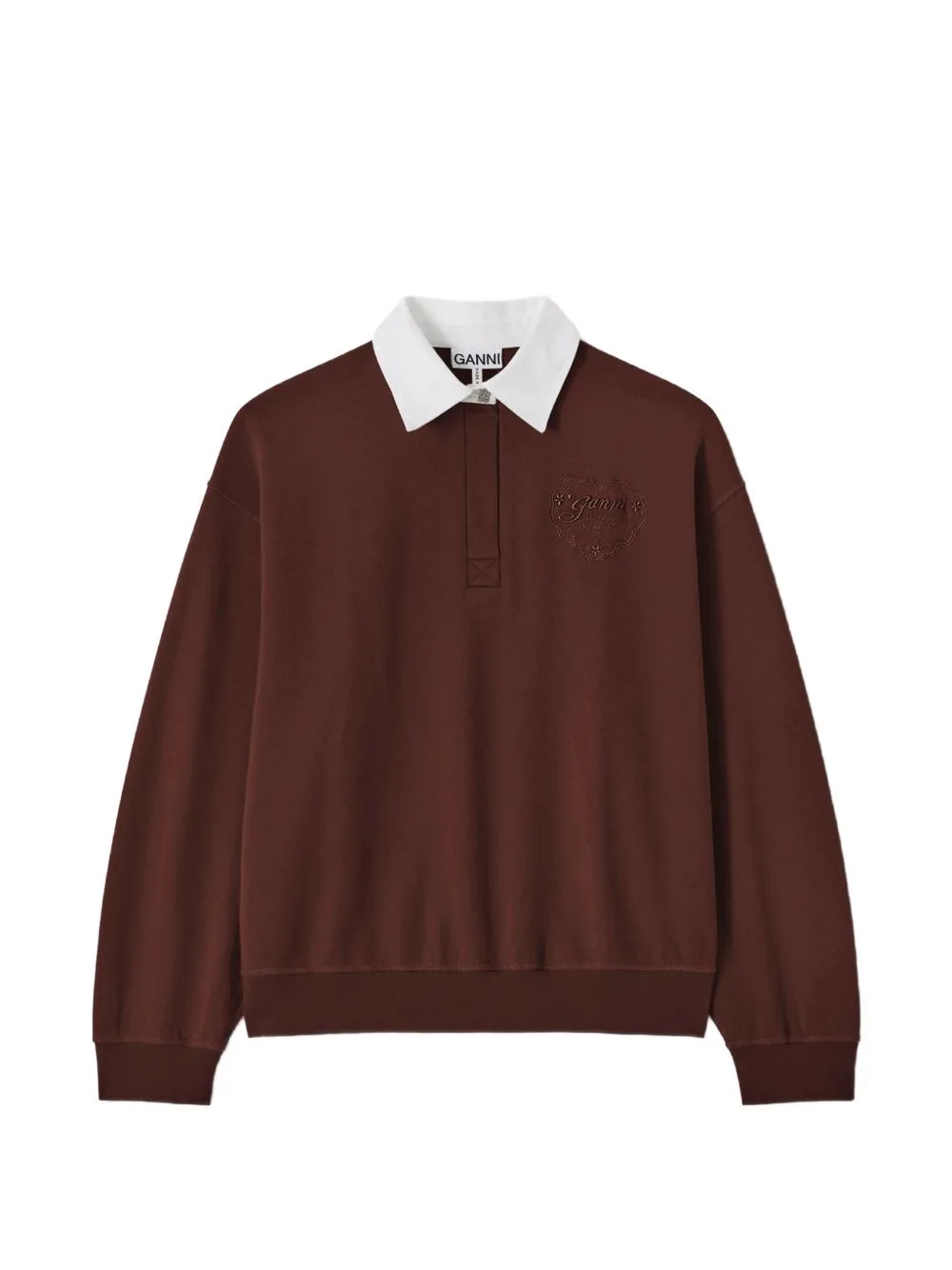 Polo Shirt with Heart Embroidery by GANNI