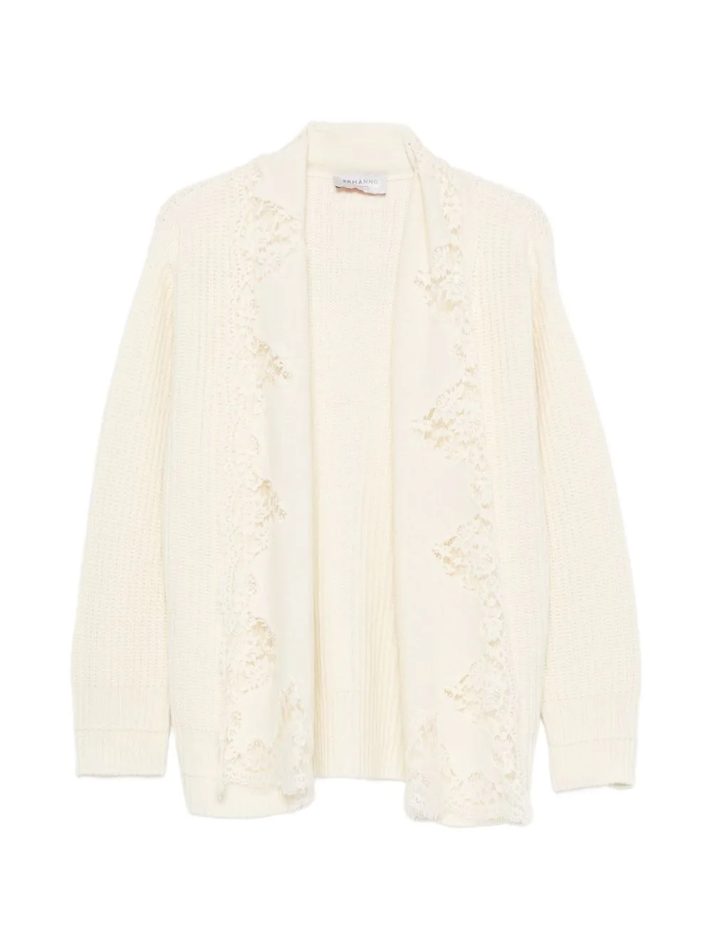 Lace-Trim Ribbed-Knit Cardigan by ERMANNO FIRENZE
