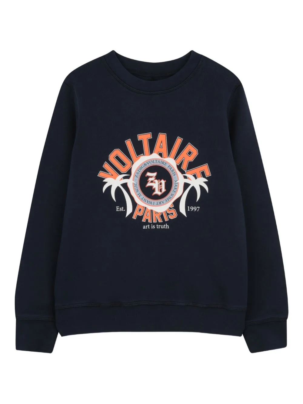 Print-Detail Crew Neck Sweatshirt by Zadig & Voltaire Kids
