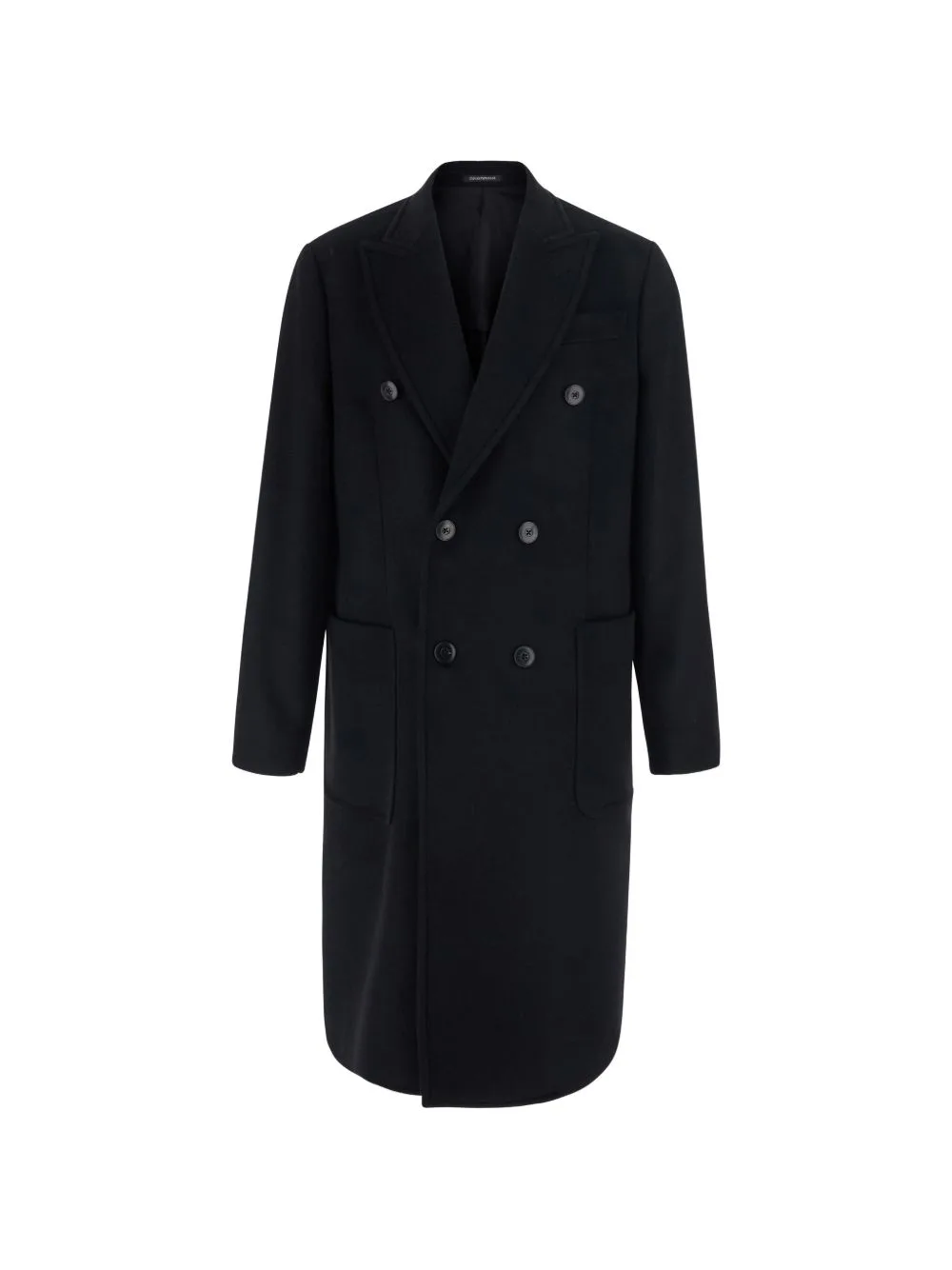 Double-Breasted Peak-Lapels Coat by Emporio Armani