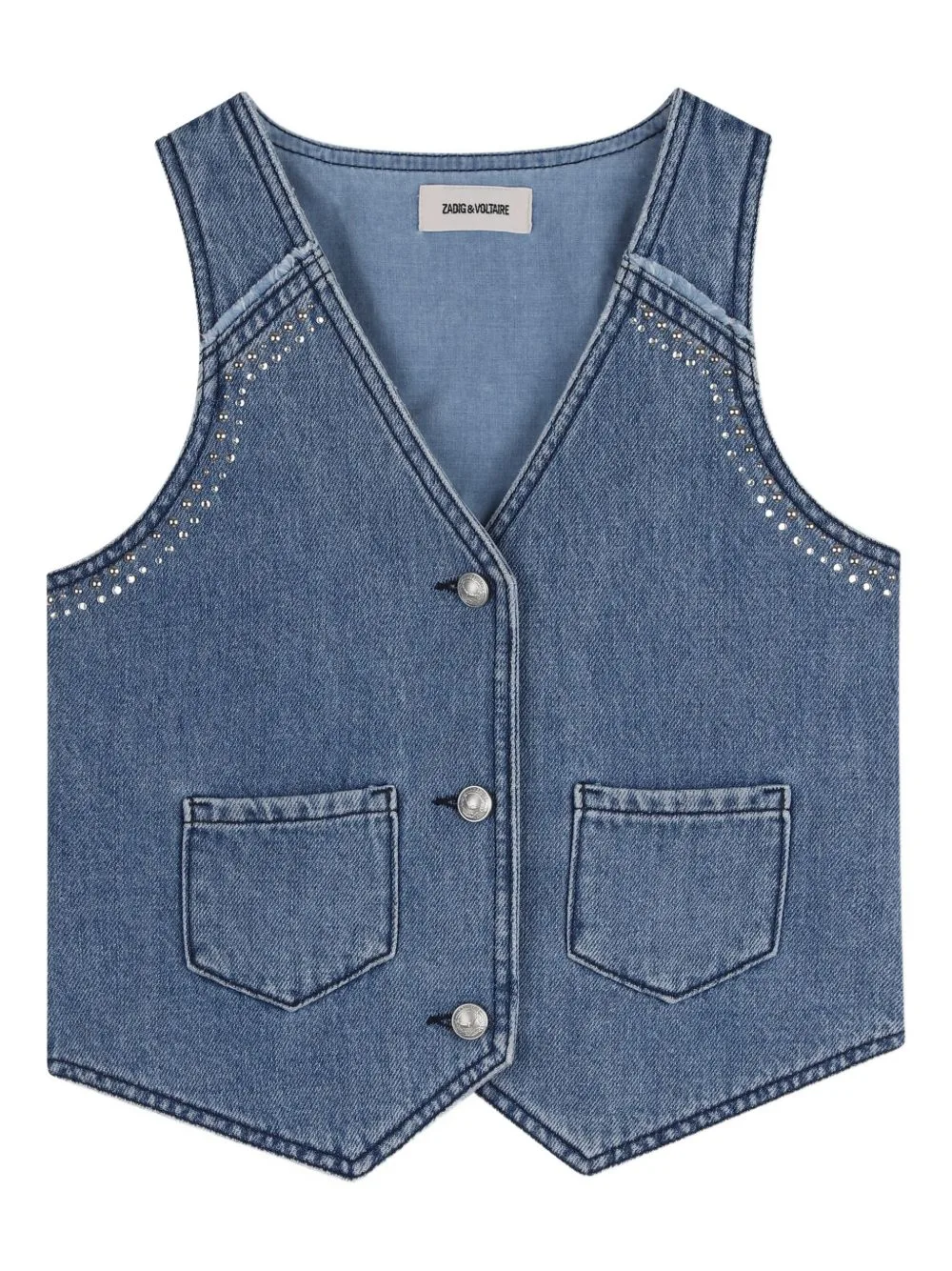 Studded-Detail Vest by Zadig & Voltaire Kids