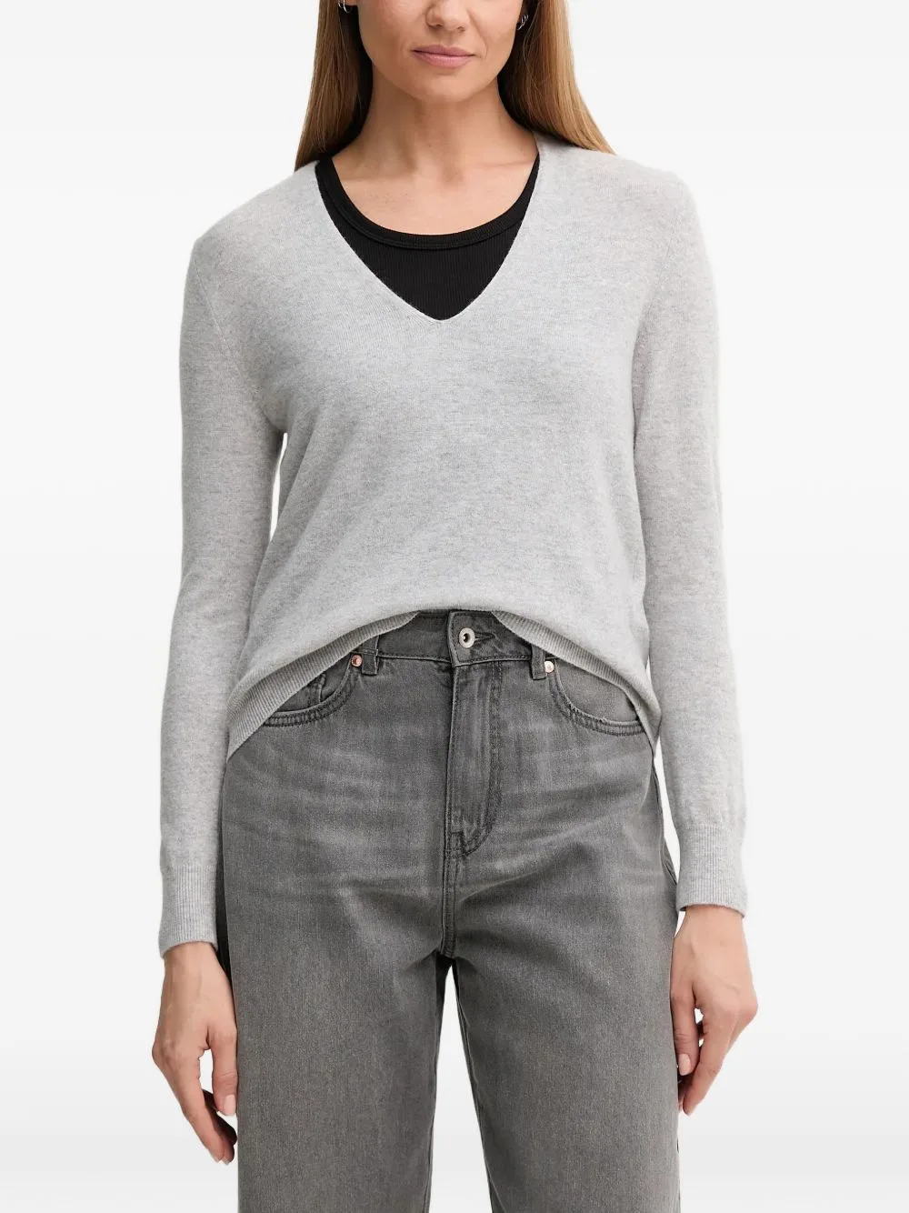 V-Neck Raglan-Sleeve Sweater by Benetton