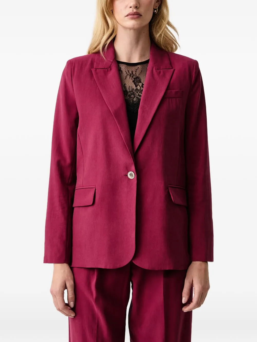 Single-Breasted Long-Sleeve Blazer by Morgan