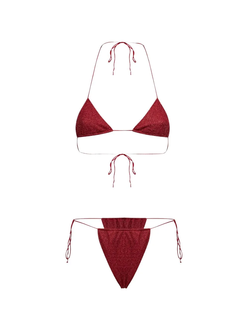 Glitter-Effect Triangle Bikini by Oséree