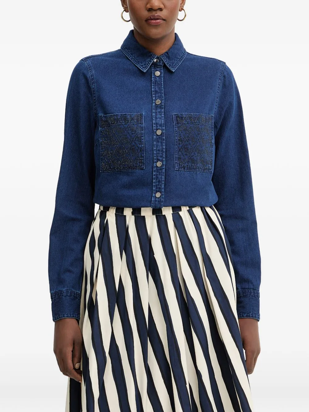 Monique Button-Down Denim Shirt by GUESS USA