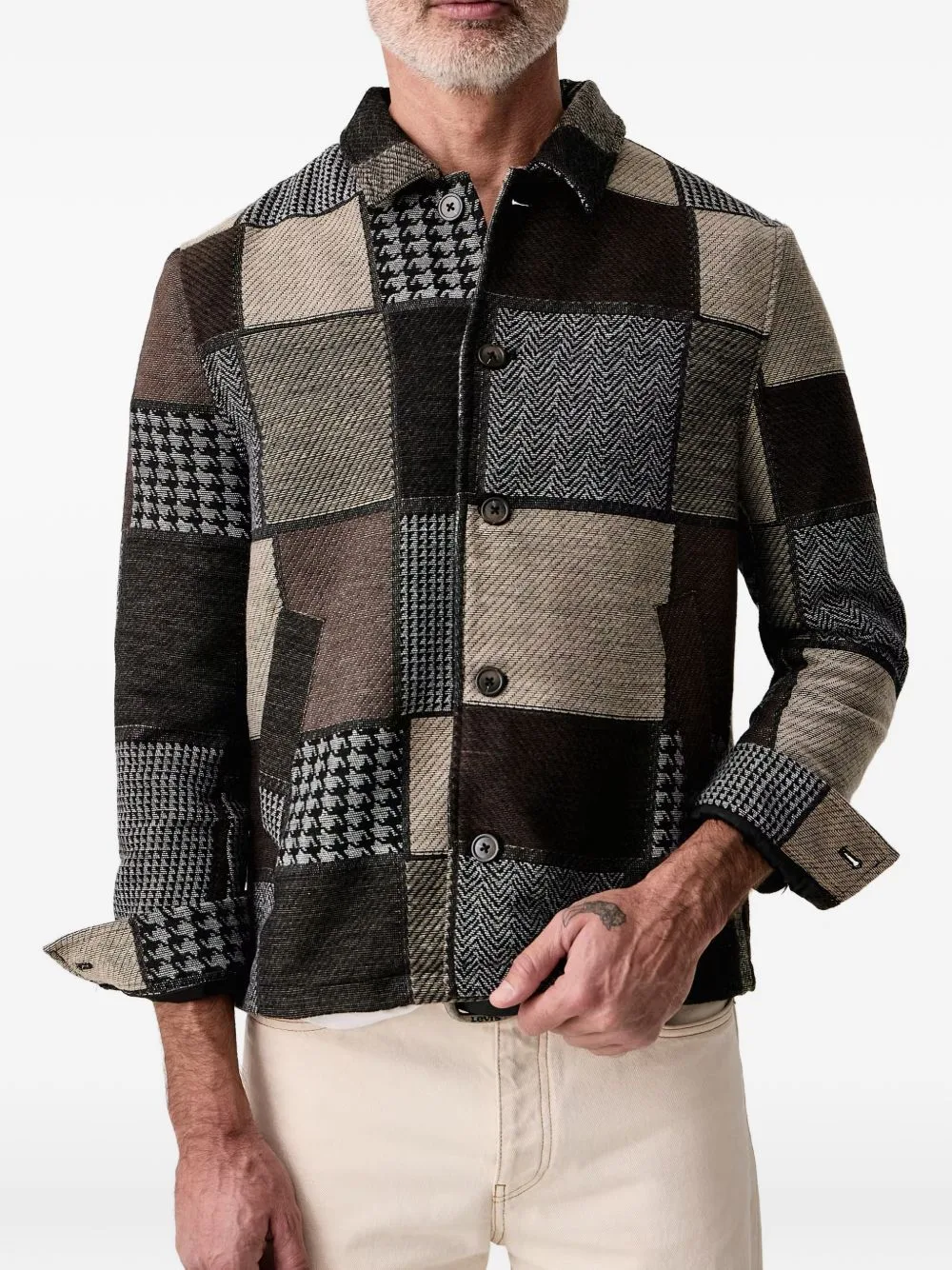Patchwork Houndstooth Jacket by Lindbergh