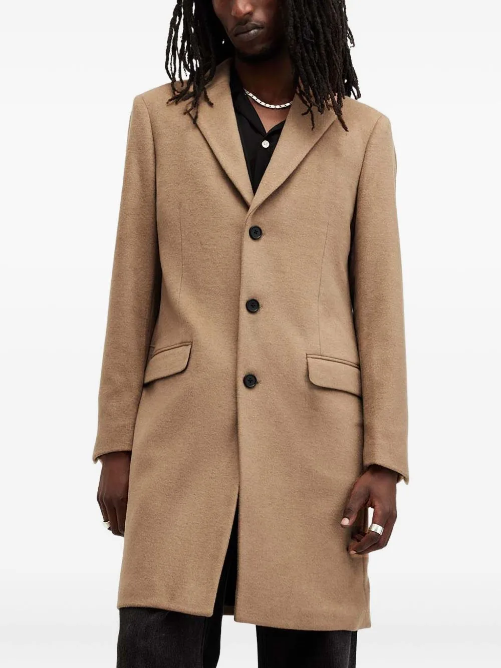 Buttoned Single-Breasted Coat by AllSaints