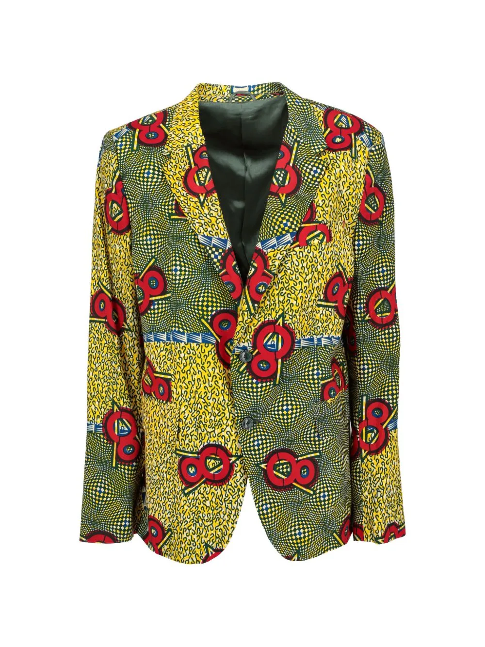 Graphic-Print Single-Breasted Blazer by Vintage