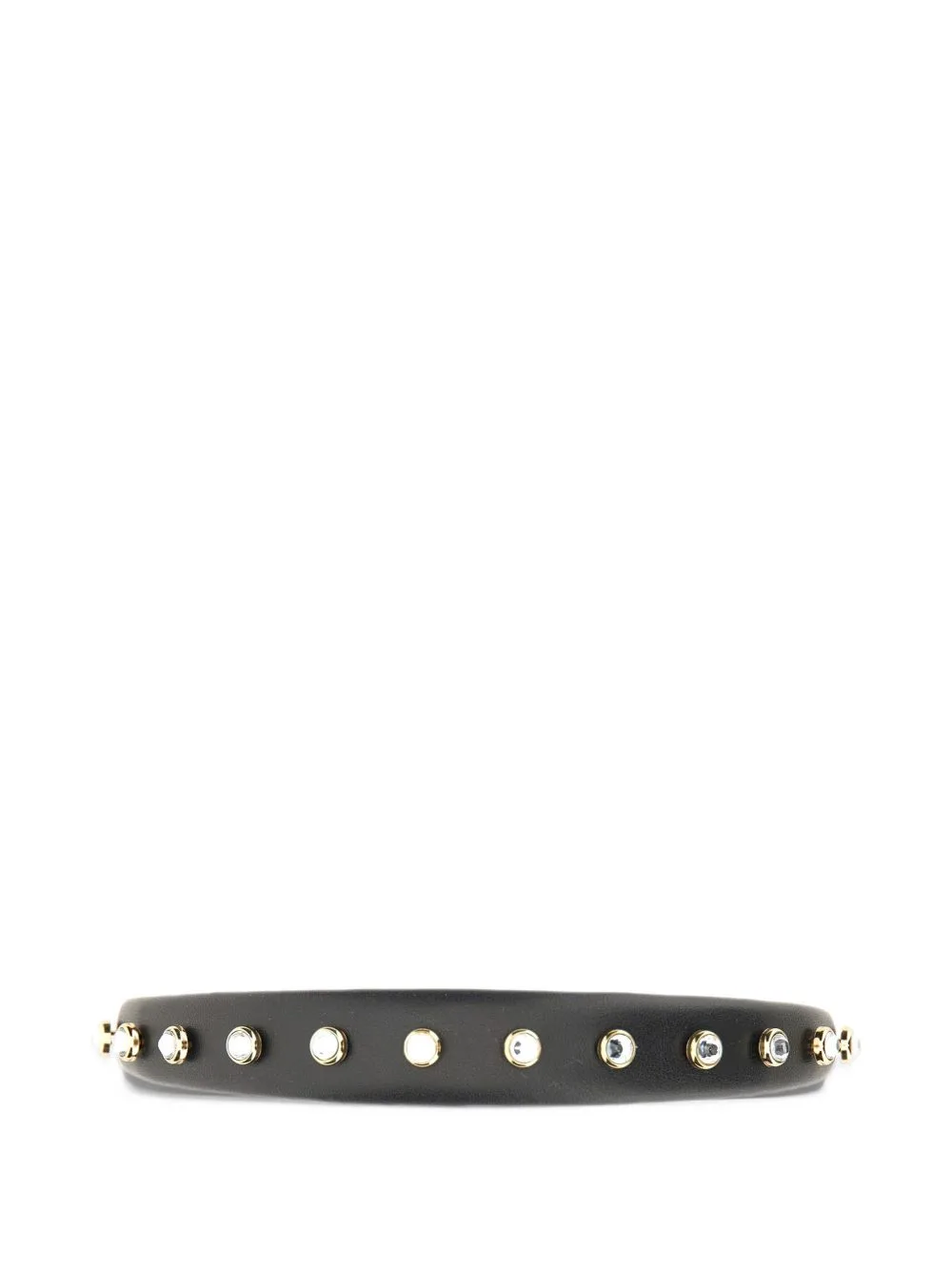 Crystal-Embellished Leather Headband by RED(V)