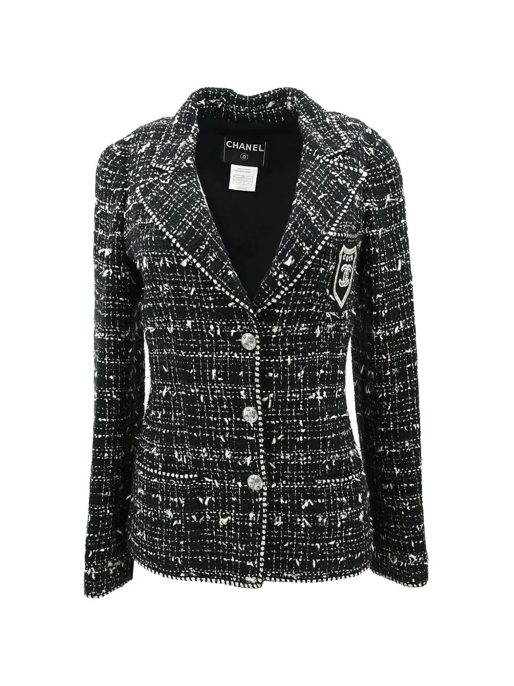 2005 Logo-Patch Tweed Jacket by CHANEL Pre-Owned