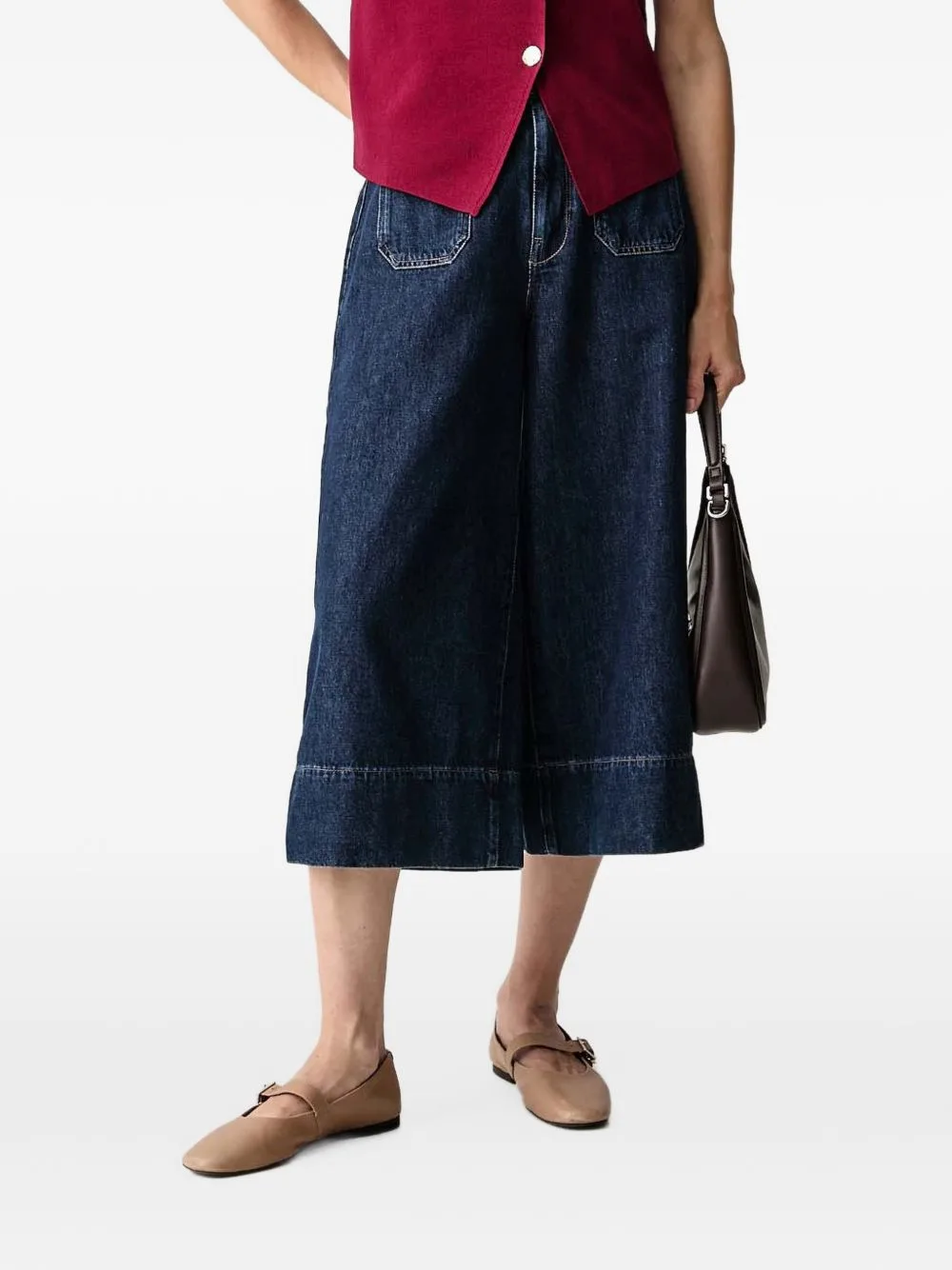 Wide-Leg Cropped Jeans by Morgan