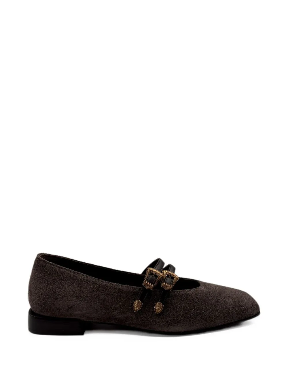 Buckle-Detail Square-Toe Ballet Flats by Roberto Festa