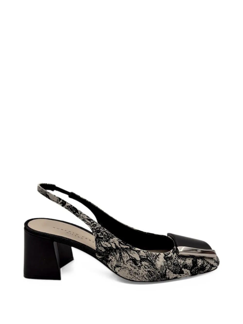 Juin Poiret Floral-Jacquard Slingback Pumps by Roberto Festa