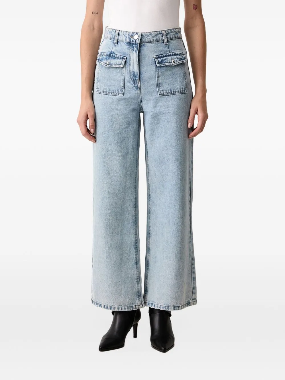 Flap-Pocket Wide-Leg Jeans by Morgan
