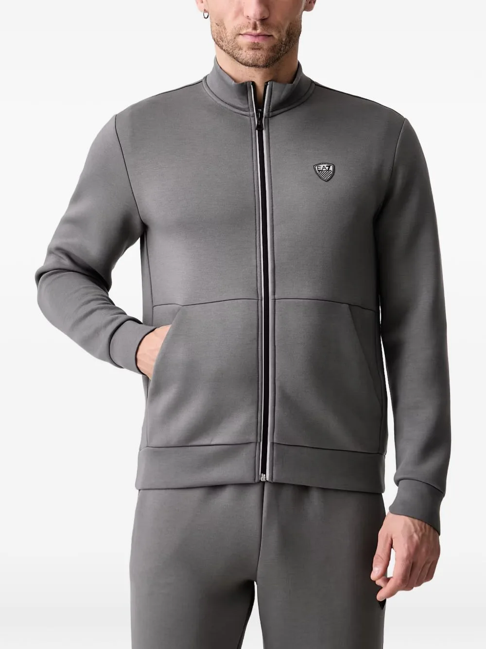 Logo-Patch Zip-Up Jersey Tracksuit by Ea7 Emporio Armani