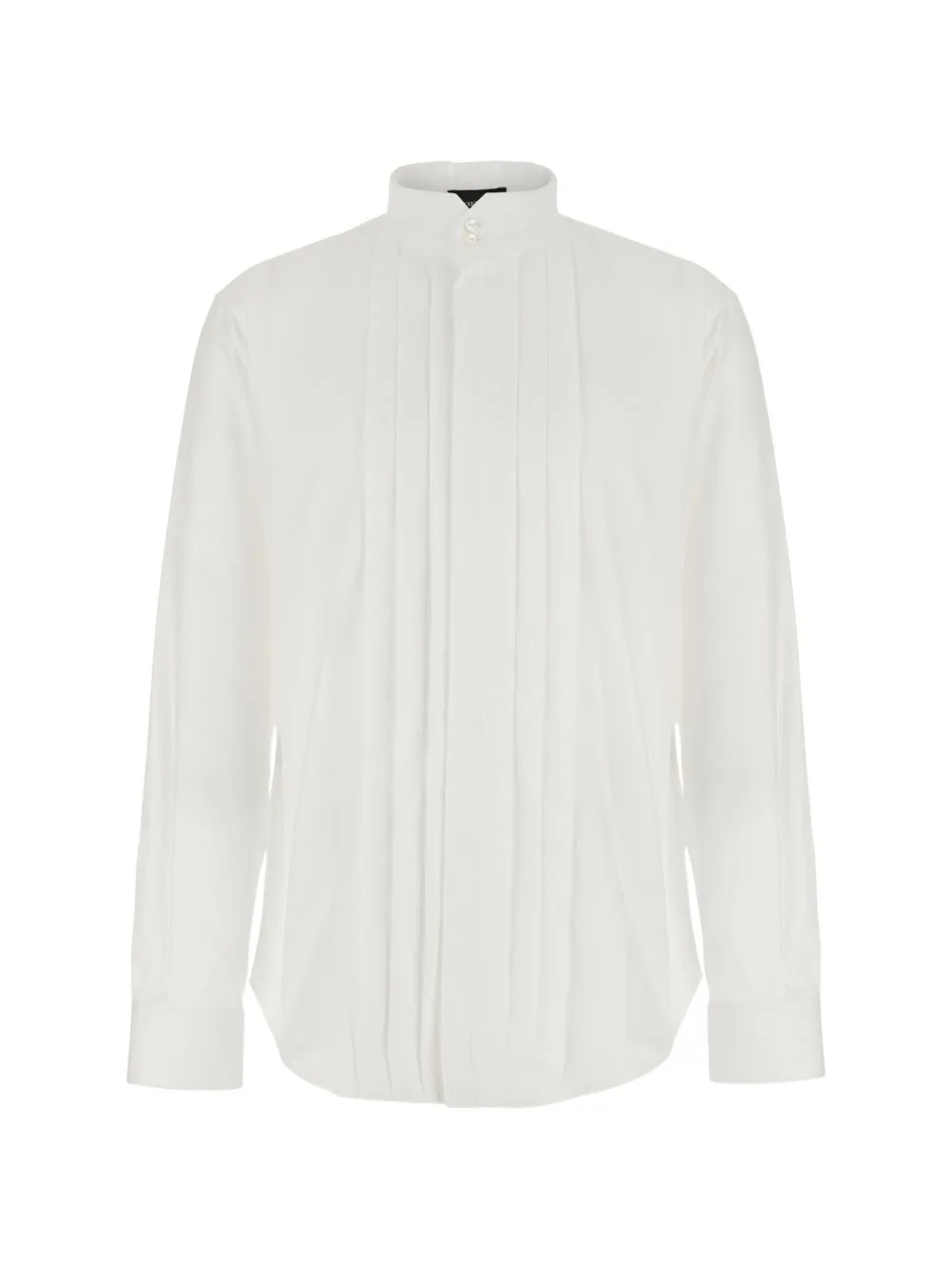 Dress Shirt with a Mandarin-Collar and Vertical-Pleats by Emporio Armani