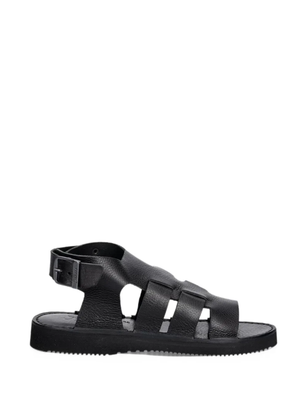 Buckle-Fastening Leather Sandals by Fracap