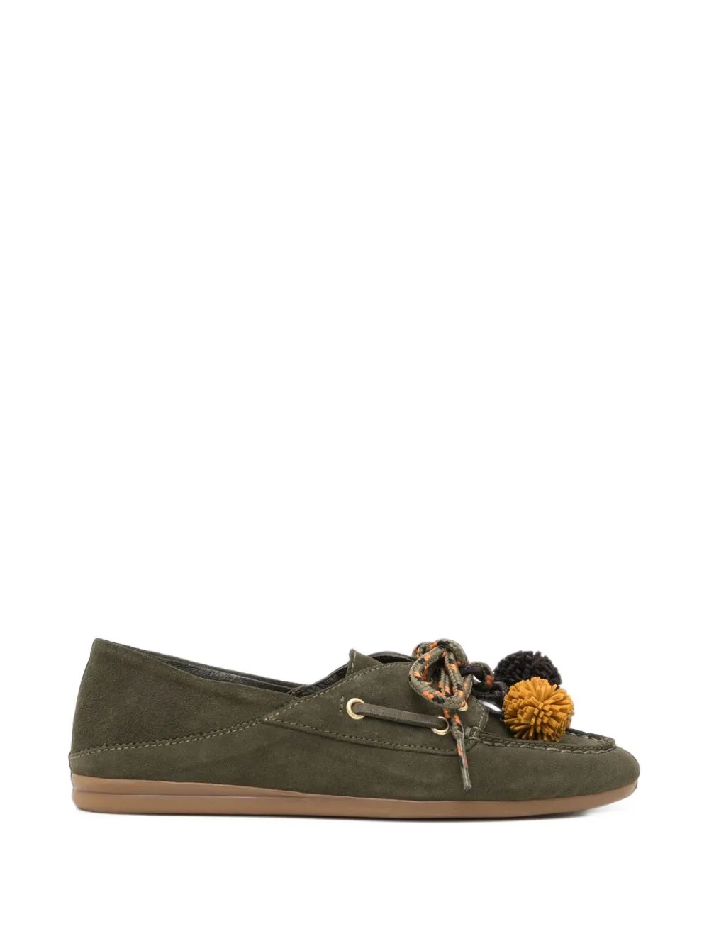 Tiwa Avellana Suede Mule Loafers by TORAL SHOES