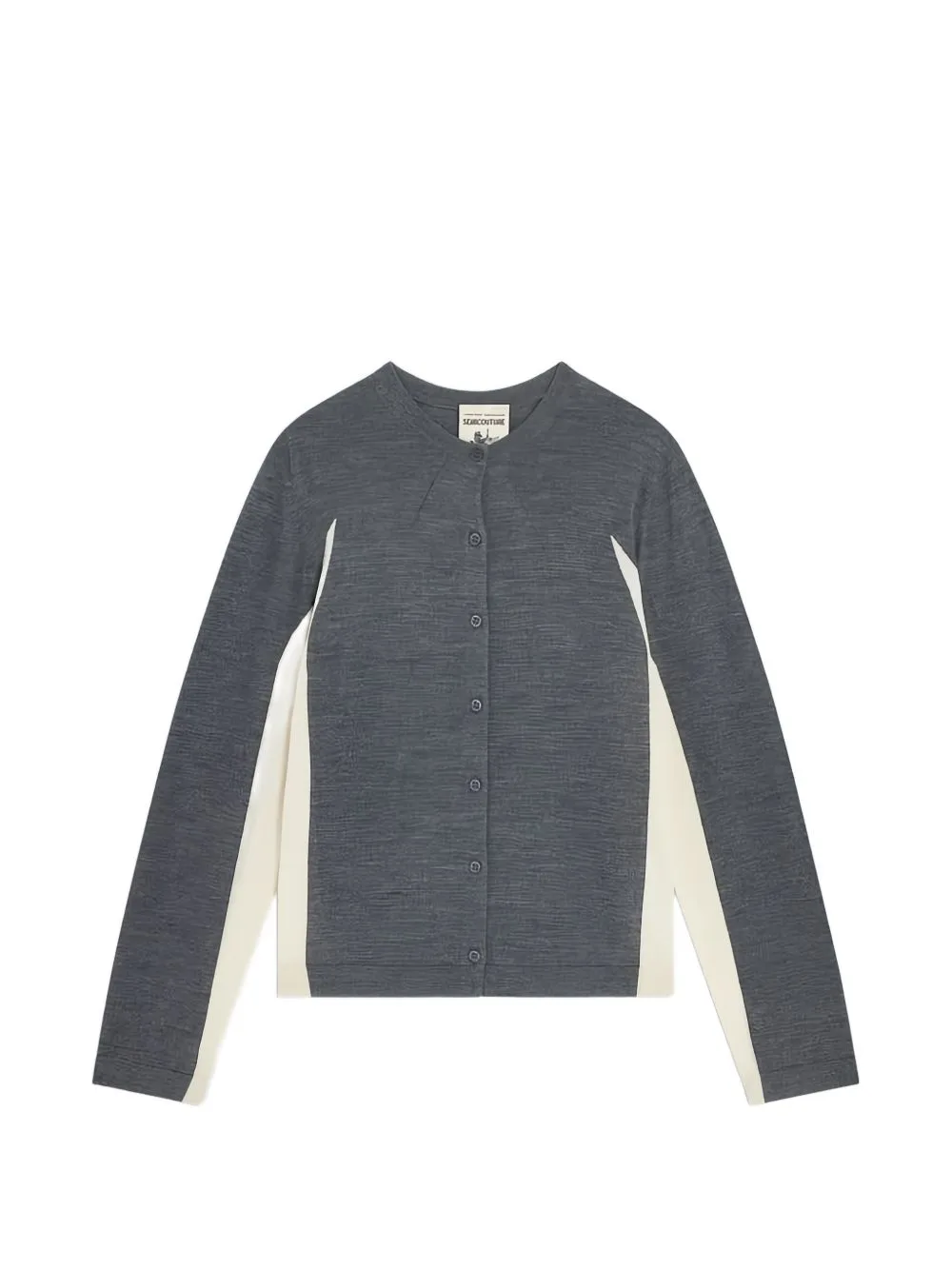 Delia Contrast-Panel Cardigan by Semicouture