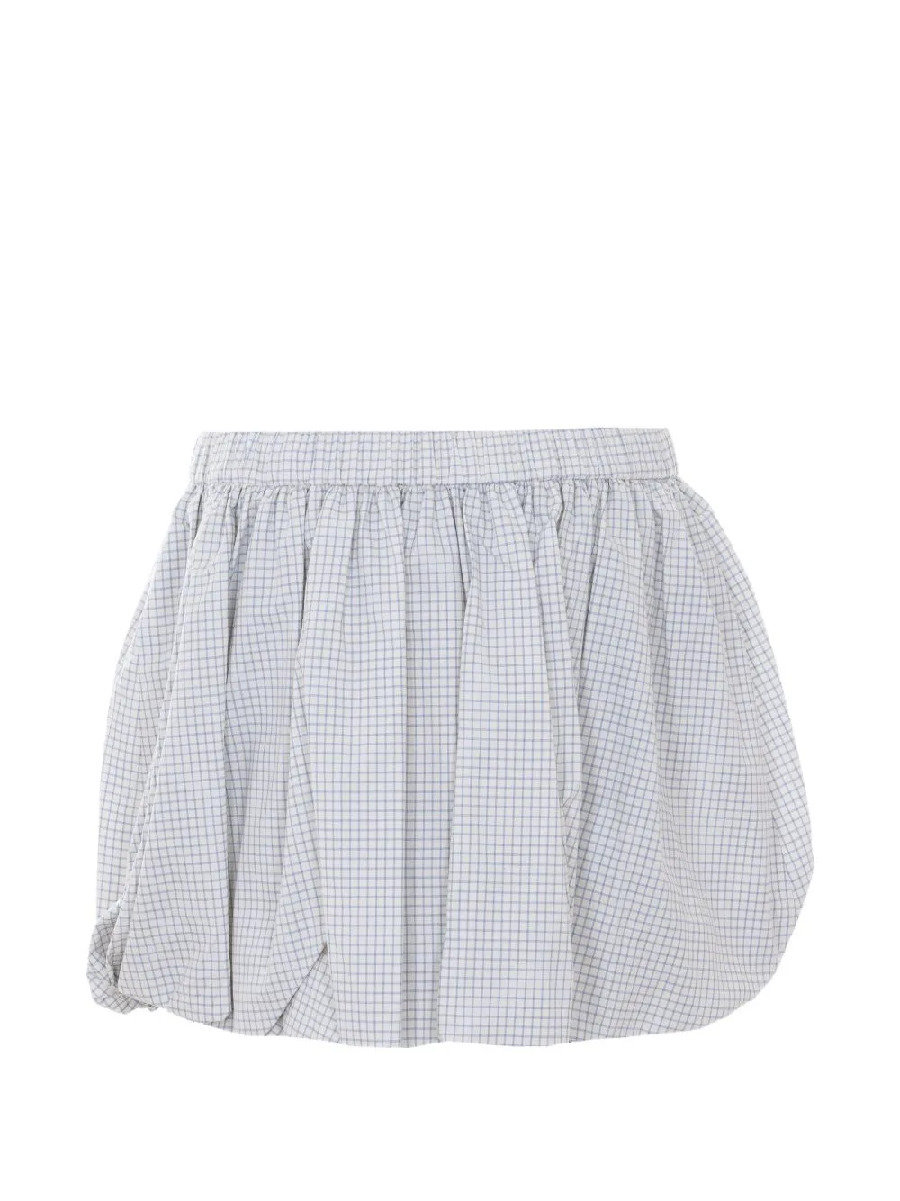 Elasticated-Waistband Checked Mini Skirt by Eleh