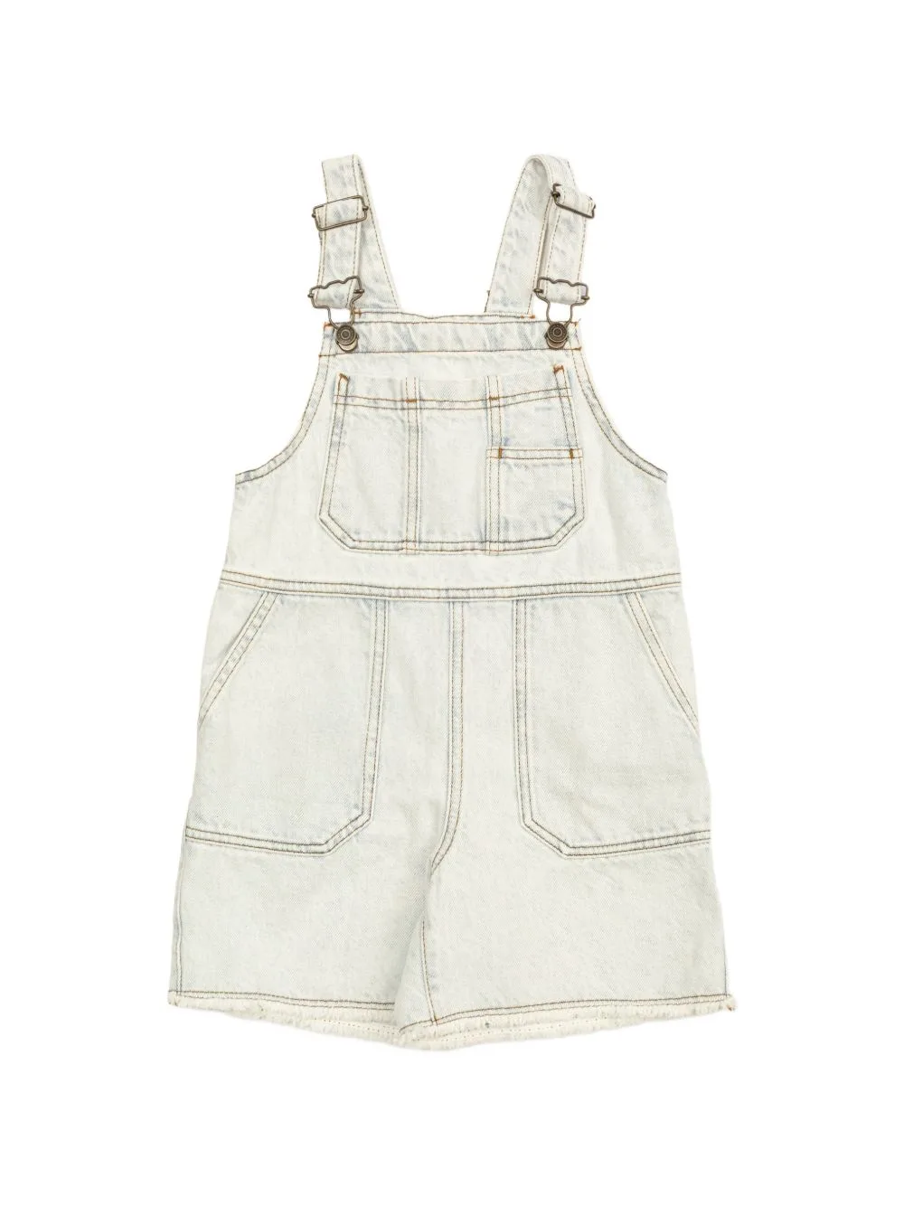 Bleached-Denim Shorts Dungarees by American Vintage Kids