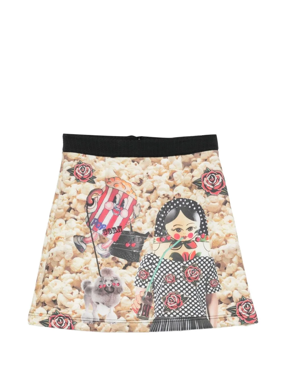 Popcorn-Print A-Line Mini Skirt by The Artistylist